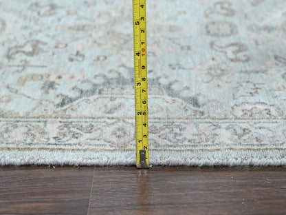 Green 2'6" x 10'0" Heriz Hand knotted Wool Rug - Sku: O010368