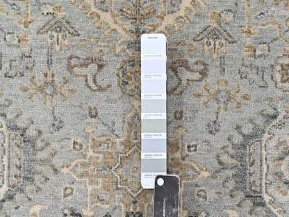 Green 2'6" x 11'9" Heriz Hand knotted Wool Rug - Sku: O010369