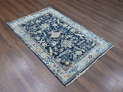 Heriz Heriz hand-knotted wool rug in Blue & Gray, 4' x 5'11" — SKU O010371 (view 2)