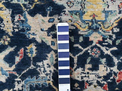Blue 5'1" x 6'9" Heriz Hand knotted Wool Rug - Sku: O010372