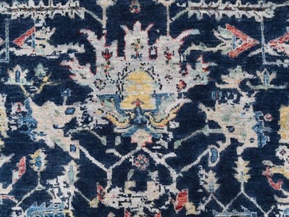 Blue 5'1" x 6'9" Heriz Hand knotted Wool Rug - Sku: O010372