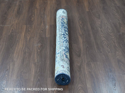 Heriz Heriz hand-knotted wool rug in Blue & Gray, 5'1" x 6'9" — SKU O010372 (view 6)