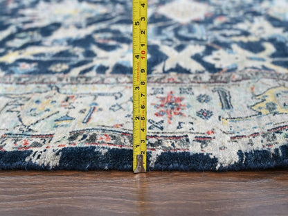 Blue 5'1" x 6'9" Heriz Hand knotted Wool Rug - Sku: O010372
