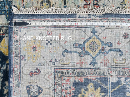 Heriz Heriz hand-knotted wool rug in Blue & Gray, 5'1" x 6'9" — SKU O010372 (view 8)