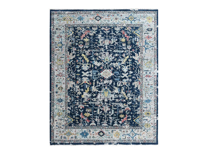 Heriz Heriz hand-knotted wool rug in Blue & Gray, 7'11" x 9'10" — SKU O010373