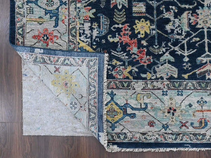 Heriz Heriz hand-knotted wool rug in Blue & Gray, 7'11" x 9'10" — SKU O010373 (view 4)