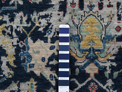 Blue 7'11" x 9'10" Heriz Hand knotted Wool Rug - Sku: O010373
