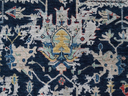 Blue 7'11" x 9'10" Heriz Hand knotted Wool Rug - Sku: O010373