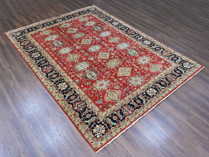 Red 9'2" x 12'1" Heriz Hand knotted Wool Rug - Sku: O010377