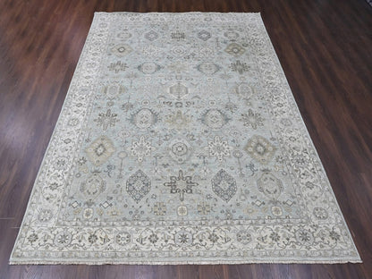 Green 9'10" x 13'9" Heriz Hand knotted Wool Rug - Sku: O010380