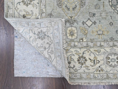 Green 9'10" x 13'9" Heriz Hand knotted Wool Rug - Sku: O010380