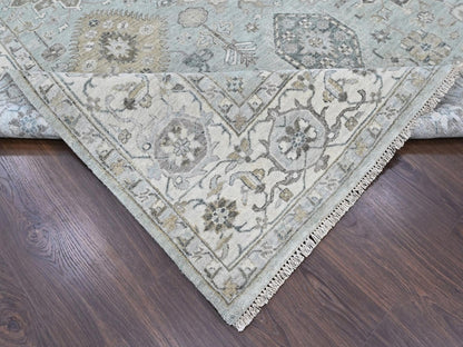 Green 9'10" x 13'9" Heriz Hand knotted Wool Rug - Sku: O010380