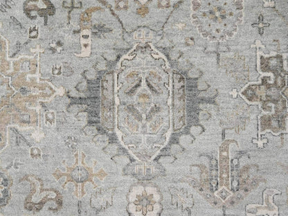 Green 9'10" x 13'9" Heriz Hand knotted Wool Rug - Sku: O010380