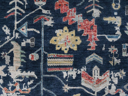 Blue 10'2" x 13'10" Heriz Hand knotted Wool Rug - Sku: O010381