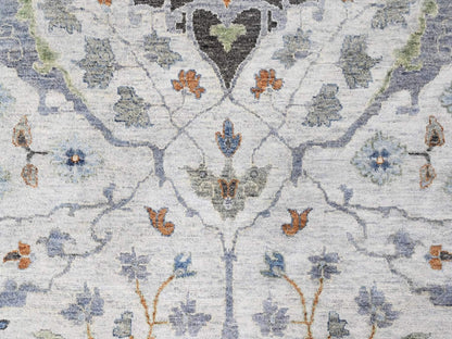 Grey 9'11" x 13'9" Oushak And Peshawar Hand knotted Wool Rug - Sku: O010384
