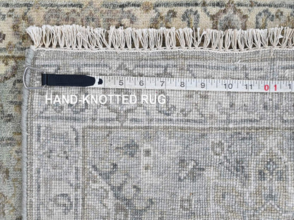 Green 2'0" x 2'11" Heriz Hand knotted Wool Rug - Sku: O010386