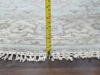 Green 8'0" x 8'1" Heriz Hand knotted Wool Rug - Sku: O010387