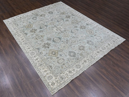 Green 11'10" x 14'9" Heriz Hand knotted Wool Rug - Sku: O010388