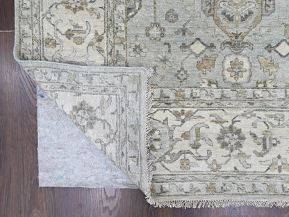 Green 11'10" x 14'9" Heriz Hand knotted Wool Rug - Sku: O010388