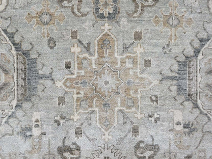 Green 11'10" x 14'9" Heriz Hand knotted Wool Rug - Sku: O010388