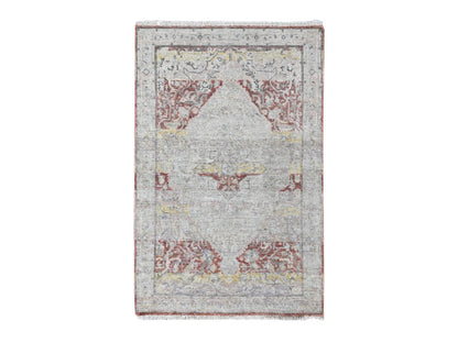 Mahal Oushak hand-knotted wool rug in Ivory, 3' x 4'11" — SKU O010391
