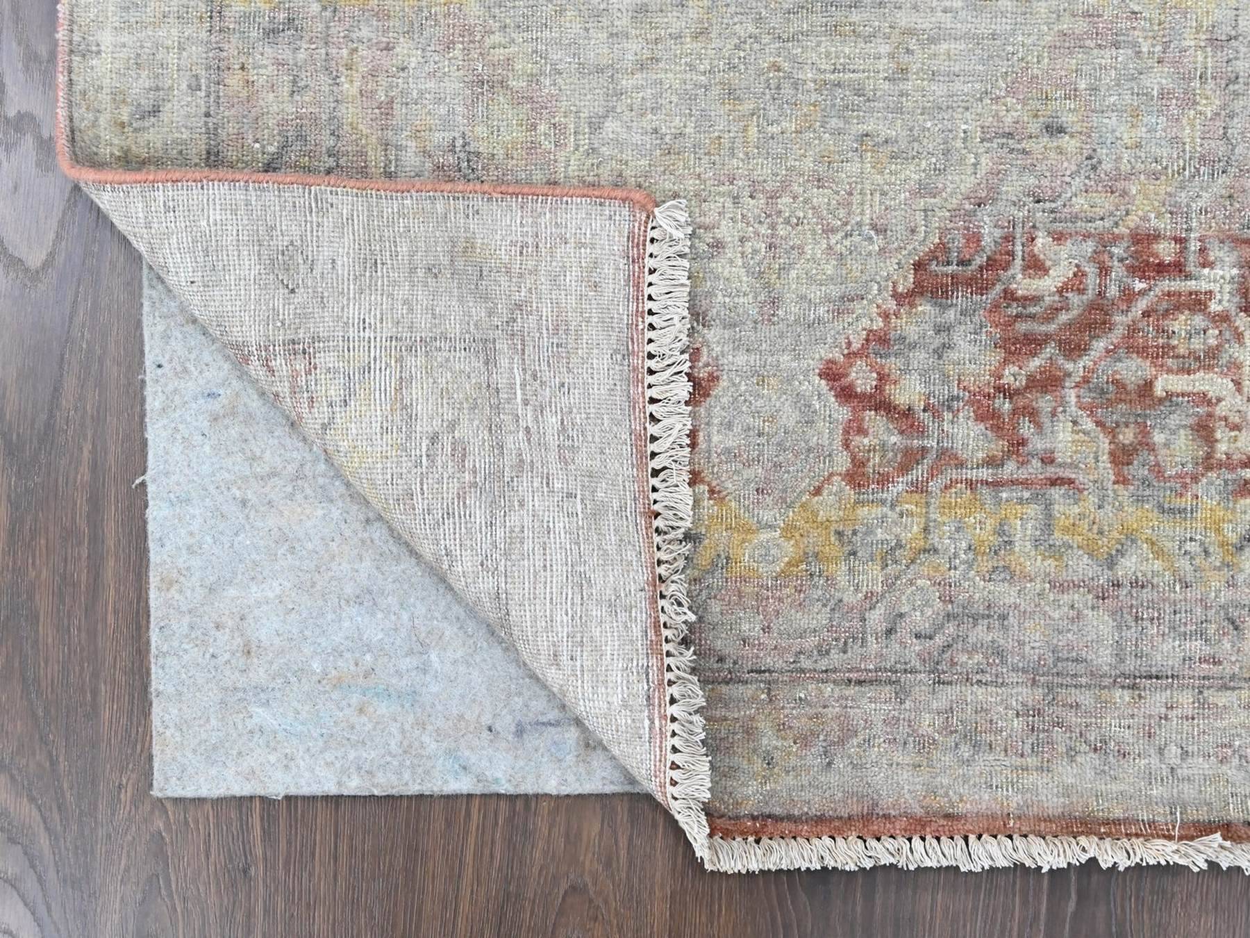 Mahal Oushak hand-knotted wool rug in Ivory, 3' x 4'11" — SKU O010391 (view 3)