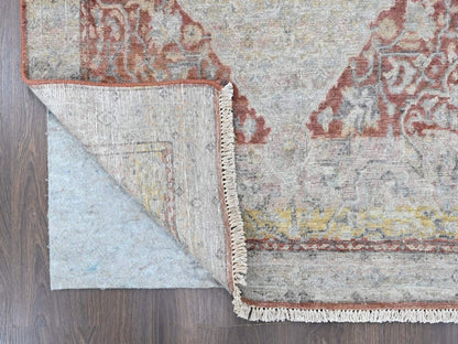 Mahal Oushak hand-knotted wool rug in Ivory, 3'10" x 6' — SKU O010392 (view 3)