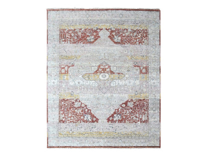 Mahal Oushak hand-knotted wool rug in Ivory, 8'1" x 9'11" — SKU O010394