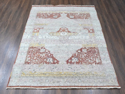 Mahal Oushak hand-knotted wool rug in Ivory, 8'1" x 9'11" — SKU O010394 (view 2)