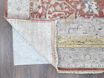 Mahal Oushak hand-knotted wool rug in Ivory, 8'1" x 9'11" — SKU O010394 (view 4)