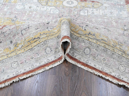 Mahal Oushak hand-knotted wool rug in Ivory, 8'1" x 9'11" — SKU O010394 (view 5)