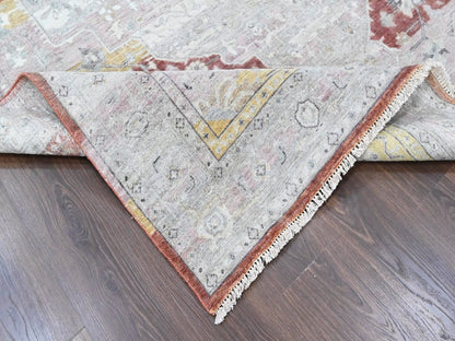 Mahal Oushak hand-knotted wool rug in Ivory, 8'1" x 9'11" — SKU O010394 (view 6)
