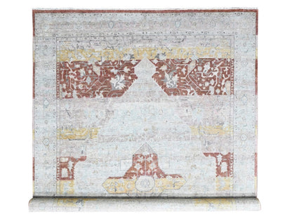 Mahal Oushak hand-knotted wool rug in Ivory, 9'10" x 13'11" — SKU O010396