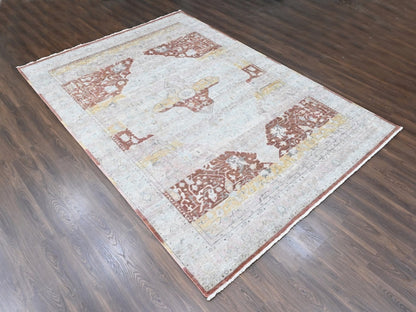 Mahal Oushak hand-knotted wool rug in Ivory, 9'10" x 13'11" — SKU O010396 (view 3)