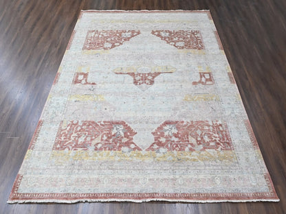 Mahal Oushak hand-knotted wool rug in Ivory, 11'10" x 14'9" — SKU O010397 (view 2)