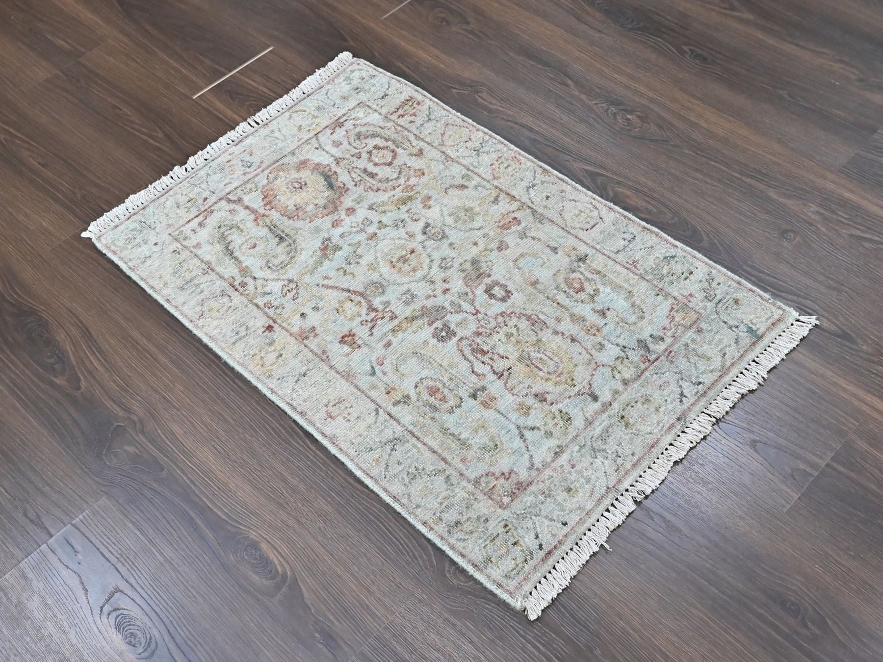 Mahal Oushak hand-knotted wool rug in Gray, 2' x 2'11" — SKU O010398 (view 2)