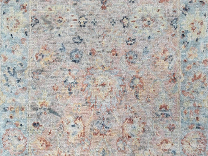 Mahal Oushak hand-knotted wool rug in Pink & Light Blue, 2' x 3' — SKU O010399 (view 4)