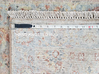 Mahal Oushak hand-knotted wool rug in Pink & Light Blue, 2' x 3' — SKU O010399 (view 7)