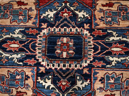 Ivory 8'1" x 10'1" Tribal & Geometric Hand knotted Wool Rug - Sku: O01039