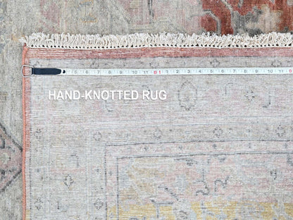 Mahal Oushak hand-knotted wool rug in Ivory, 6' x 9'1" — SKU O010402 (view 8)