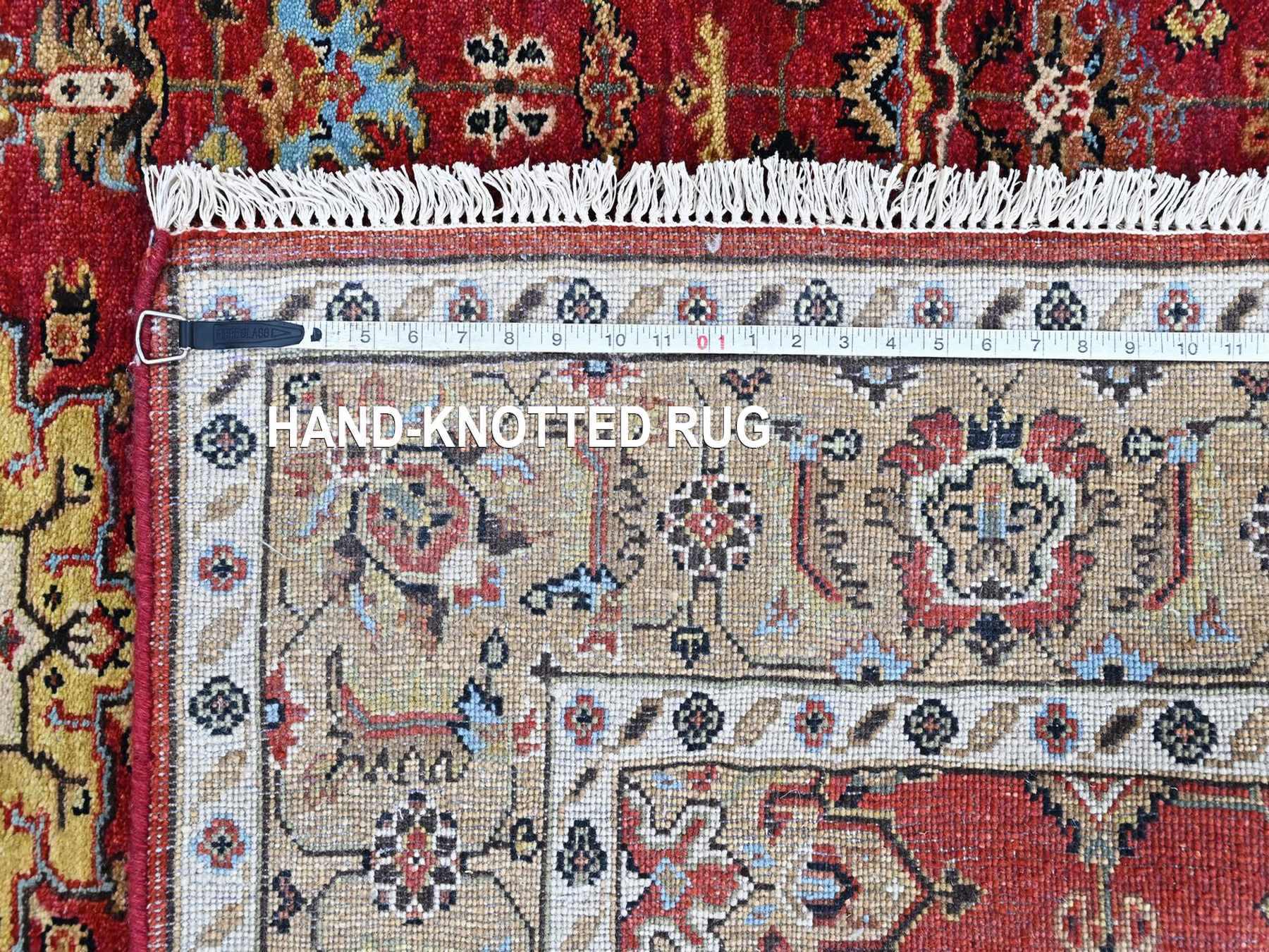 Heriz hand-knotted wool rug in Red & Beige, 5'1" x 6'10" — SKU O010405 (view 8)