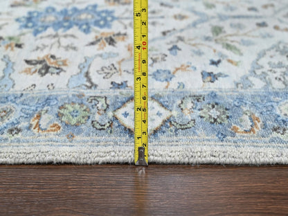 Grey 2'7" x 13'9" Oushak And Peshawar Hand knotted Wool Rug - Sku: O010406