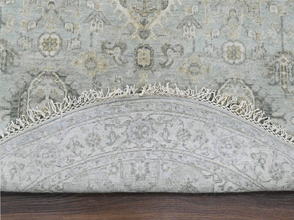 Green 5'9" x 5'10" Heriz Hand knotted Wool Rug - Sku: O010409