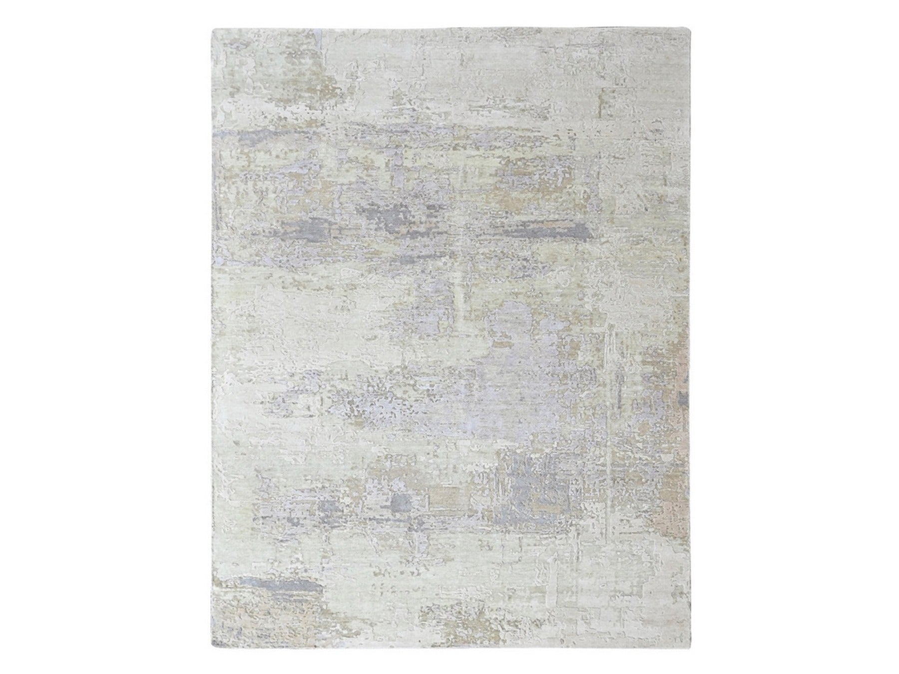 Modern / Contemporary hand-knotted wool/silk rug in Purple, 8'11" x 11'11" — SKU O010411