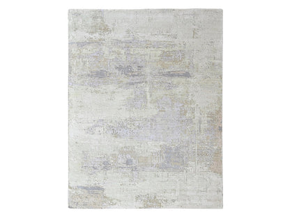 Modern / Contemporary hand-knotted wool/silk rug in Purple, 8'11" x 11'11" — SKU O010411