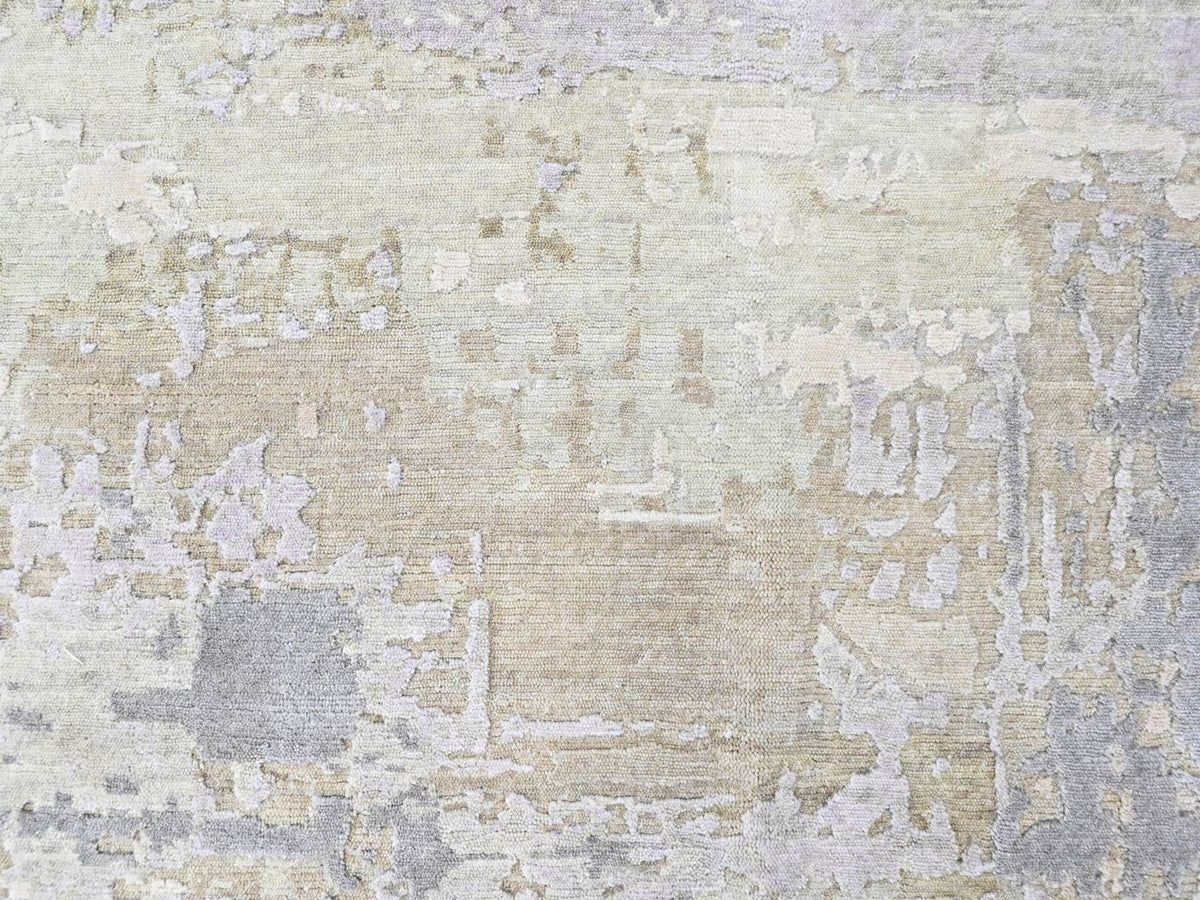 Modern / Contemporary hand-knotted wool/silk rug in Purple, 8'11" x 11'11" — SKU O010411 (view 8)