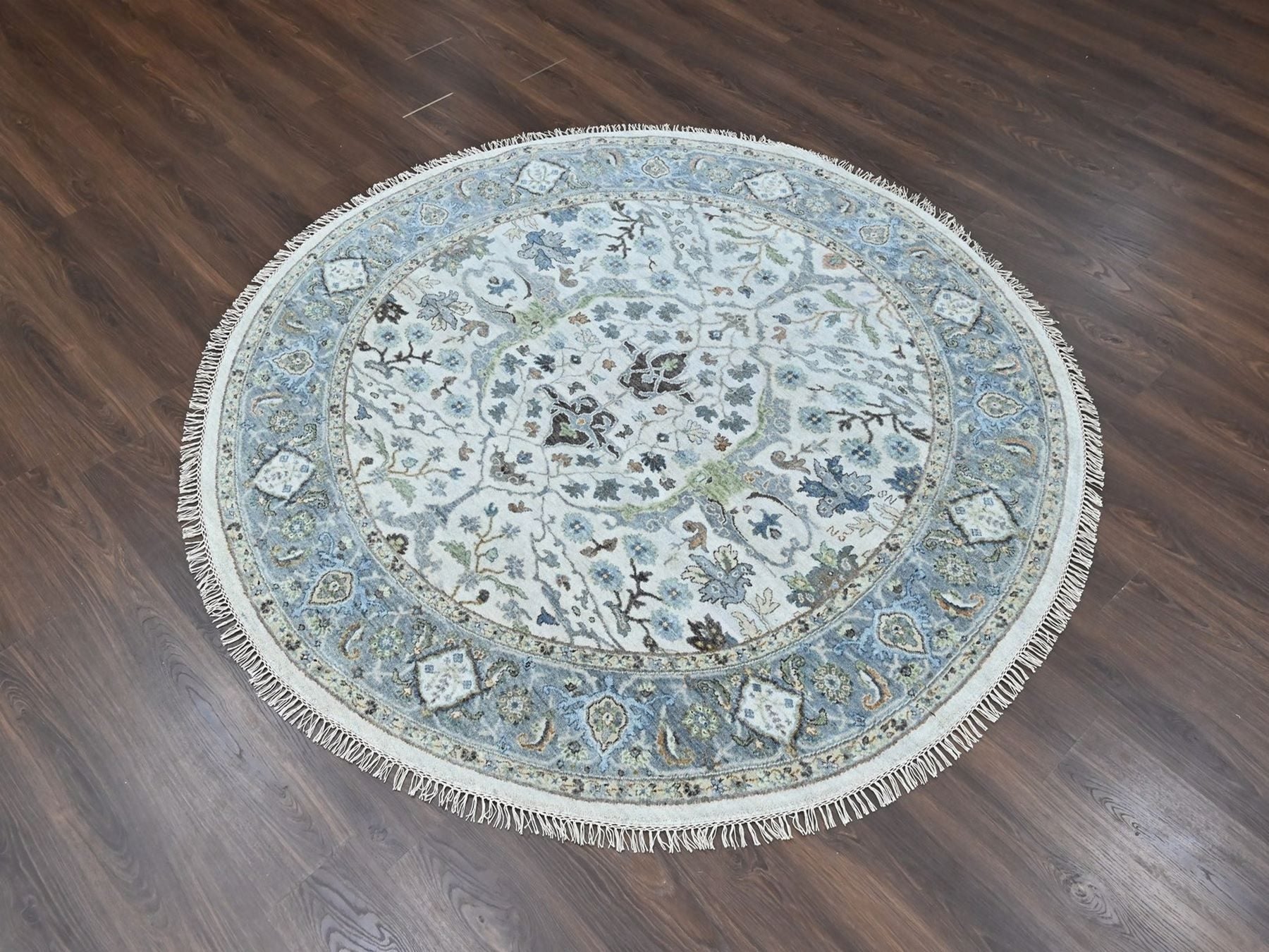 Oushak Oushak hand-knotted wool rug in Gray, 6'11" x 6'11" — SKU O010414 (view 2)
