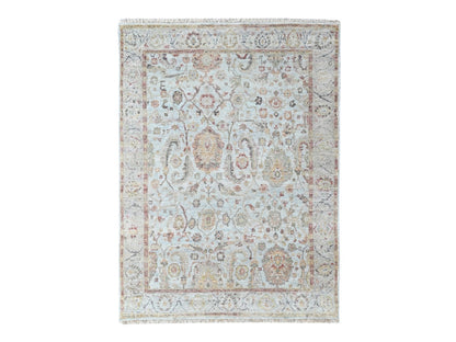 Mahal Oushak hand-knotted wool rug in Gray, 5' x 7' — SKU O010416