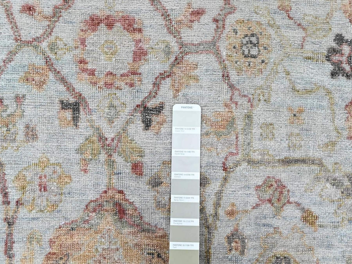 Mahal Oushak hand-knotted wool rug in Gray, 5' x 7' — SKU O010416 (view 4)