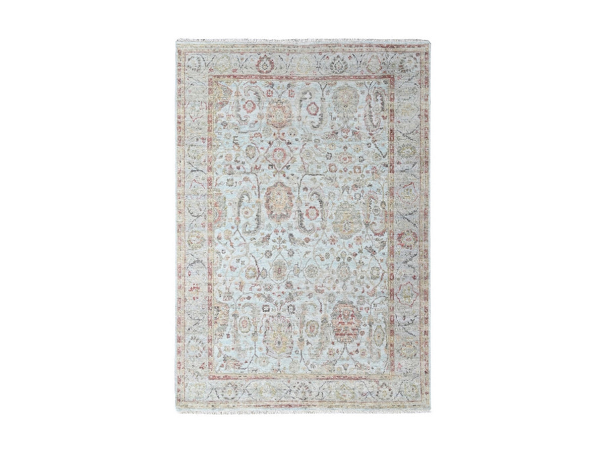 Mahal Oushak hand-knotted wool rug in Gray, 5'11" x 8'10" — SKU O010417